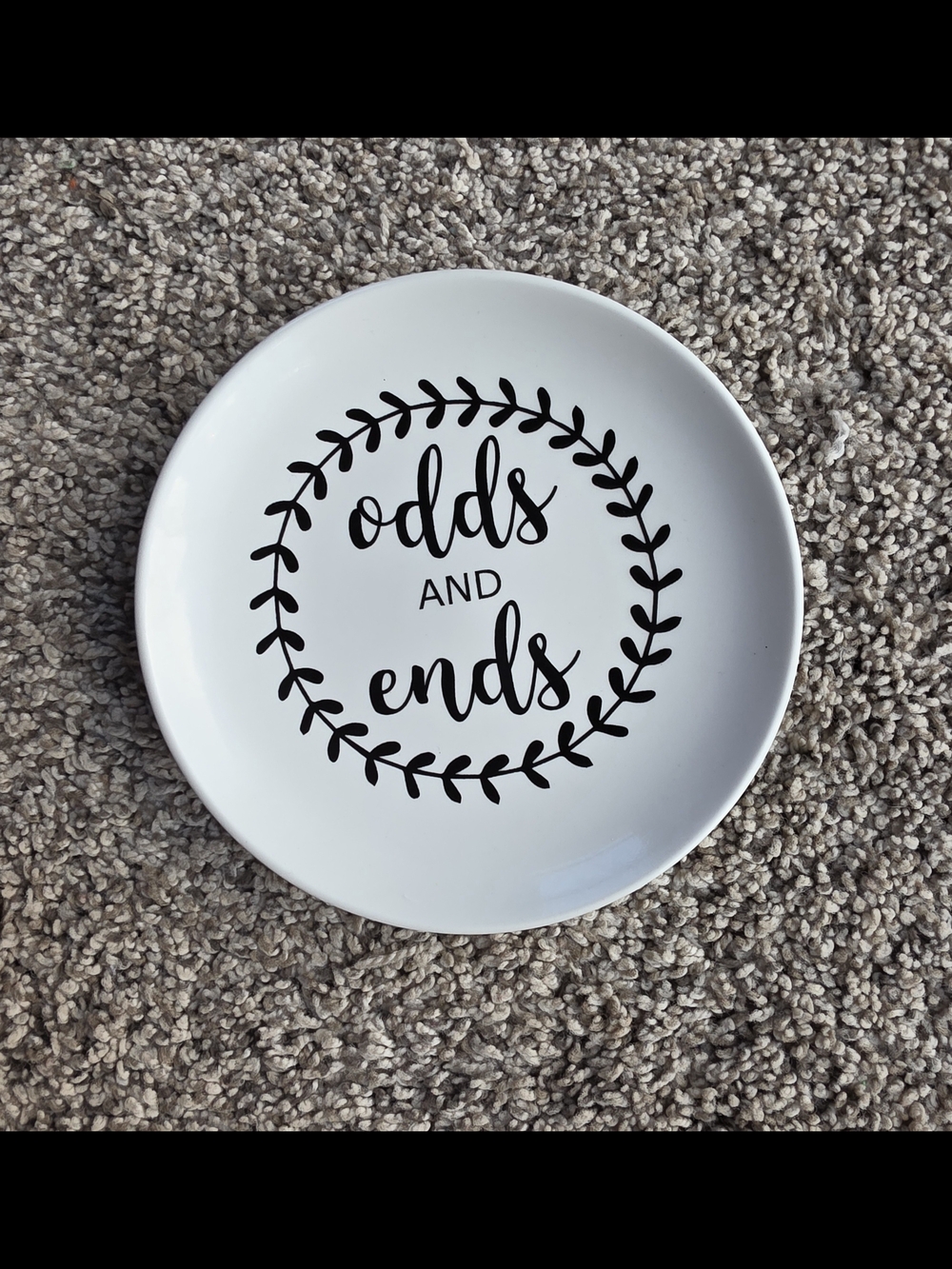 White and Black 'Odds and Ends' Decorative Plate/ Trinket Dish